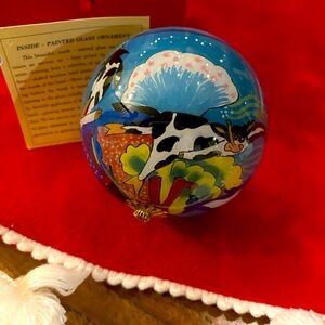 Pier 1 cow ornament new in box